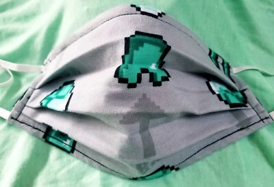 Minecraft Mask Lined Wired Elastic Ear Bands Soft Lightweight Adult sz - Image 1 of 3