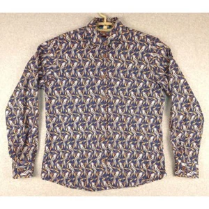 Reyn Spooner Joe Kealoha Hawaiian Bird Button Down Shirt Tropical Navy Orange M - Picture 1 of 6