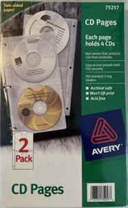 Avery 75257 CD Pages 2-pack Non-Woven Liner ARCHIVAL SAFE Top Load Acid Free(Y9) - Picture 1 of 2