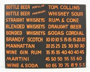 Vintage Drinks & Prices / Country Store Cardboard 11x14 Window Sign Old Stock - Bild 1 von 1