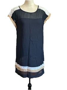 Jets By Jessika Allen Beach Cover Up Kaftan Dress Striped Sheer Swim Beach Sz 8 - Picture 1 of 8