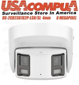 Hikvision 4k 8MP DS-2CD2387G2P-LSU/SL IP Camera 180° Dual lens Panoramic ColorVu - Picture 1 of 6
