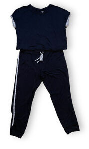Alfani Ultra-Soft Pajama Matching Set Black/White Geo Trim Plus Size 2XL / XXL