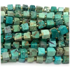 Echte Natürliche Echte Blau Türkis Freiform Würfel Lose Schmuck Herstellung Perlen - Bild 1 von 8