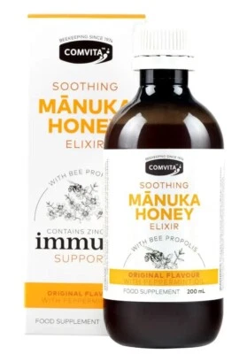 SALE: 2x Comvita Manuka Honey Elixir (200 ml each) - BRAND NEW + FREE P&P