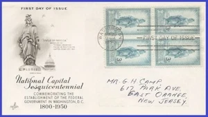 USA4 # 989 ADDR ARTCRAFT FDC BL4 Freedom (Statue of Freedom on Capitol Dom) - Picture 1 of 1