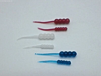 STAFFS FISHING LURES SELECT COLORS HERE 200 Qty Wax Wigglers Soft Plastic Ice Fishing Lures Baits