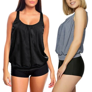 Z-18102-G-1444/SW-HP1) 3tlg. DAMEN TANKINI SET 2x TOP + 1x HOTPANTS NEU GR. 50 - Bild 1 von 6