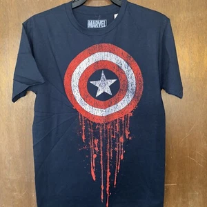 Marvel Captain America Dripping Shield Logo T-shirt New Small - Picture 1 of 3