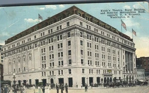 Postal Keiths Theatre Riggs Building & Natl Metro Bank Washington DC 1916 - Imagen 1 de 2