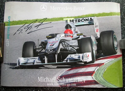 Mini pôster autografado à mão Michael Schumacher F1 Mercedes Benz AMG - Imagem 1 de 4