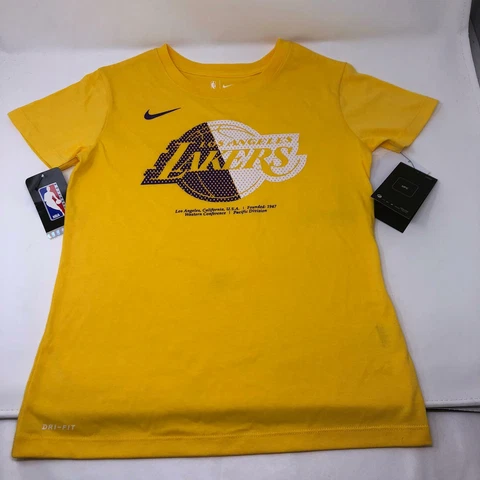 Nike NBA Los Angeles Lakers Boys Youth Dri Fit T-Shirt Medium Cover