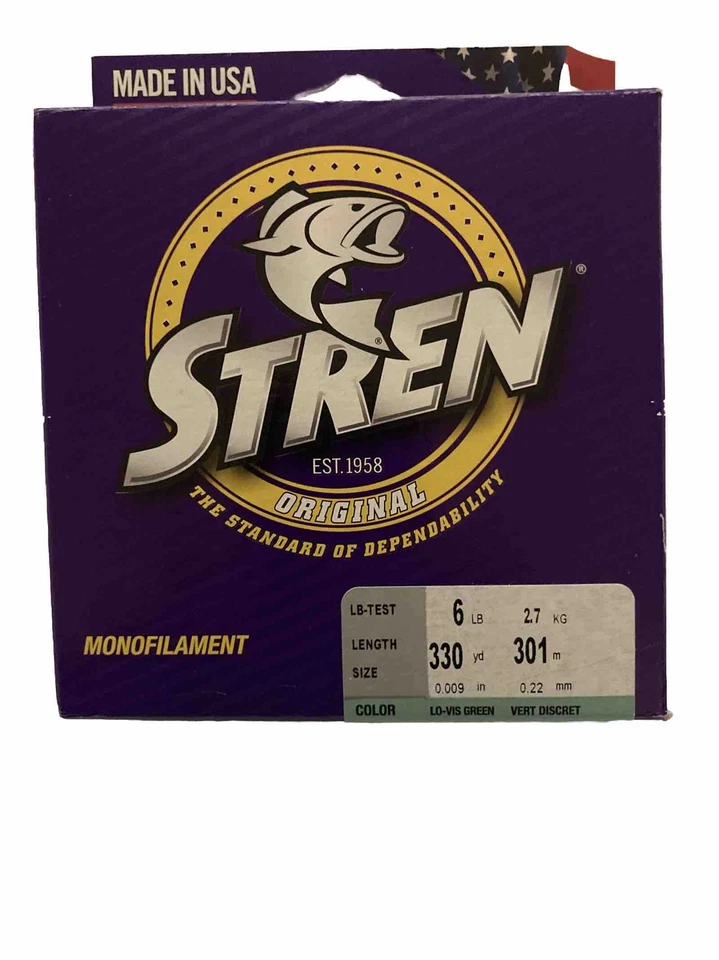 Línea de pesca original monofilamento Stren STFS6-22 BAJA VISIBILIDAD verde 6 lb 330 yardas Foto 1 de 3