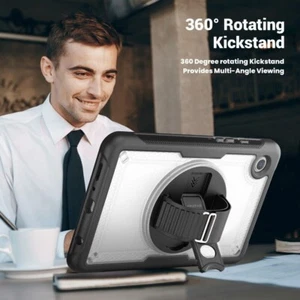 Pour Samsung Galaxy Tab A9 Étui, Résistant aux Chocs Solide Dragonne Housse - Photo 1/16