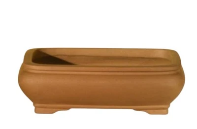 Tan Unglazed Ceramic Bonsai Pot - Rectangle 10"x7.825"x3.125" Great Gift - Image 1 of 3
