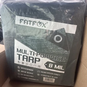 Fatfox Multi-purpose Tarp 12x30 8 Mil Strong Grommets Reinforced Edges - Imagen 1 de 6