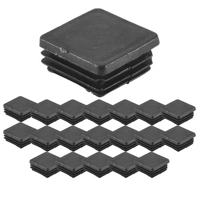 20 peças tampas de extremidade quadradas de plástico inserções de tubo 25mm x 25mm E2Q92595 - Imagem 1 de 4