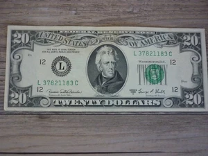 VINTAGE SERIES 1969C $20 DOLLAR BILL FEDERAL RESERVE NOTE UNCIRCULATED - Picture 1 of 2