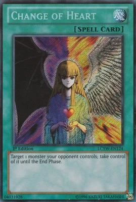 Yu-Gi-Oh! Change of Heart-LCYW-EN124-Secret Rare-1st Edition-Near Mint or Better - Image 1 of 2