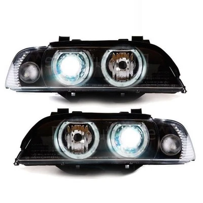 2x XENON Scheinwerfer Angel Eyes Schwarz D2S passt für BMW E39 Facelift Optik<00 - Bild 1 von 4