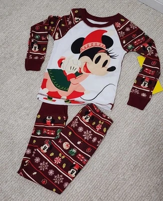 Рождественская пижама для девочек Disney Parks Minnie Mouse Mickey PJ 2 штуки - размер 4 - Изображение 1 из 4