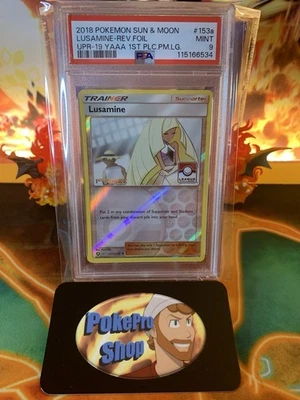 2018 Sun & Moon Ultra Prism Lusamine 153a/156 Pokemon League 1st Place - PSA 9 - Image 1 of 3