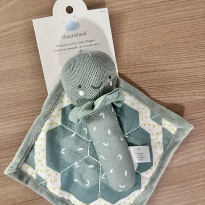 Juguete para bebé tortuga de papel sonajero y arruga 2 piezas - Cloud Island nuevo con etiquetas Foto 1 de 4