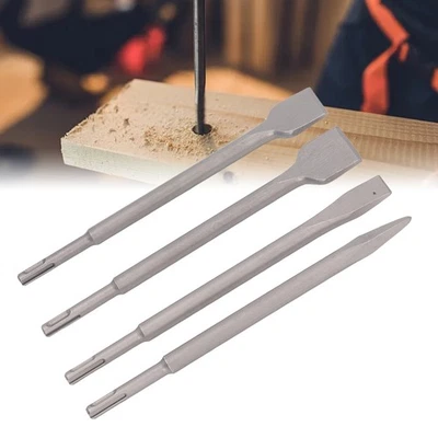 4PCS Elektrohammer Meißel Rundschaftmeißel Spitze Und Flachmeißel Set＠ - Bild 1 von 4
