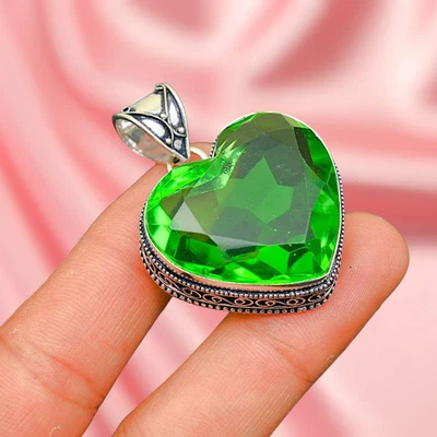 Peridot Gemstone Pendant 925 Sterling Silver Handmade Pendant Silver Pendant - Image 1 of 3