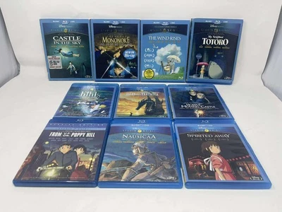Lot of 10 Studio Ghibli Films - Disney Blu-Ray + DVD - Hayao Miyazaki, Takahata Foto 1 de 2