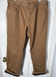 Duluth Trading Co Men's Size 40x32 Flannel Lined Duck Canvas Heavy Brown Work - Picture 1 of 6