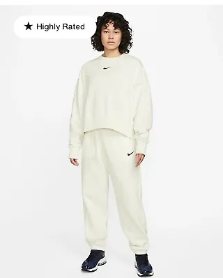 $65 Women's Small Nike Fleece Oversized Crewneck Sweatshirt DQ5761 133 Jordan 1 • 50€