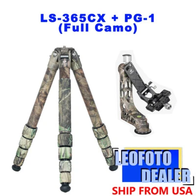 Leofoto LS-365CX + PG-1 (Full Camo) Version Ranger Series Tripod andGimbal Head - Image 1 of 4