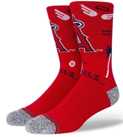 Stance Los Angeles Angels Crew Socks MLB Men Large 9-13 Red Brand New Cover