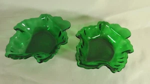Cuenco de vidrio verde bosque con forma de hoja de enganche de 2 anclas - Imagen 1 de 3