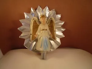 Topper albero di Natale vintage plastica modellata angelo alluminio lamina - Foto 1 di 8