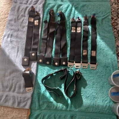 Cinturones de seguridad de coche Mustang Cougar Torino Ford 1968-1970 negro bonito juego original Foto 1 de 4