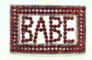 Fashion party beautiful fancy BABY Letter Belt Buckle with RED Rhinestone - Picture 1 of 5