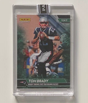 Tom Brady - GREEN - 2017 NFL MVP - Panini Instant # 32 - 5 TD Passes - 5 of 10 - Image 1 of 2