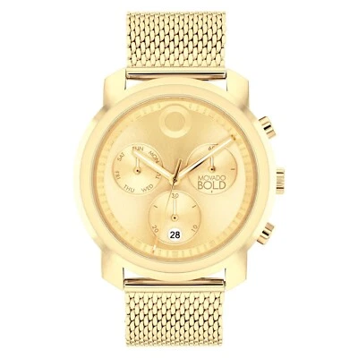 RELOJ PARA HOMBRES MOVADO BOLD TREND PROPEL 3601046 ORO CRONÓGRAFO MALLA 44mm Foto 1 de 4