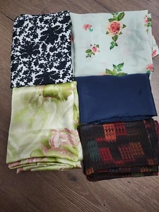 5 High Quality Pretty Colour,Satin/ Crape Fabric Remnants - Picture 1 of 4