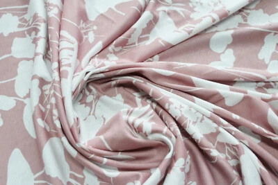 1 Lfm Jersey 3,80€/m² Interlock altrosa florales Muster BIO-Baumwolle FK10 - Bild 1 von 2