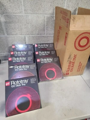 LOTE 8 LGAF Rototray 100 Bandeja Deslizable Foto Diapositivas GAF y Proyectores Sawyer Nuevo de Lote Antiguo Foto 1 de 4