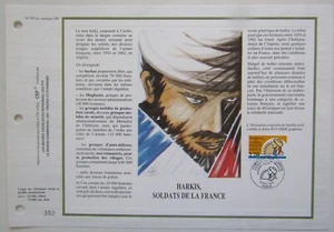 Feuillet CEF 1er jour 973 1989 Harkis Soldats de France - Picture 1 of 1