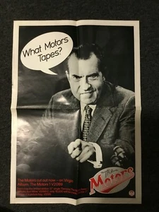 VINTAGE 1977 THE MOTORS PROMO POSTER POWER POP / NIXON - Picture 1 of 1