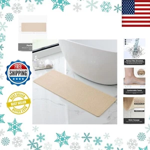 17x47 Inch Quick Dry Non-Slip PVC Bathroom Mat for Safe Shower Experience - Picture 1 of 10