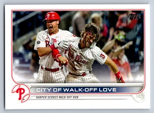 Tarjeta de béisbol 2022 Topps Series 1 #321 City of Walk-off Love Phillies - Imagen 1 de 2