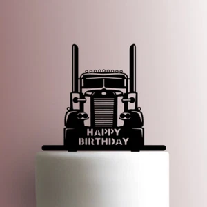 Semi Truck Happy Birthday 225-A201 Cake Topper - Picture 1 of 2