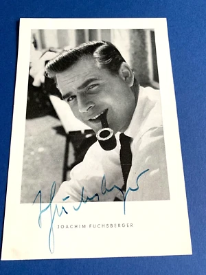 JOACHIM FUCHSBERGER (†2014) 'Winnetou' signed seltene Autogrammkarte 10x15 - Bild 1 von 2