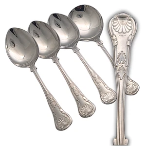 Kings Pattern Serving Spoons Dessert Serving Spoon Stainless Sheffield England - Picture 1 of 17
